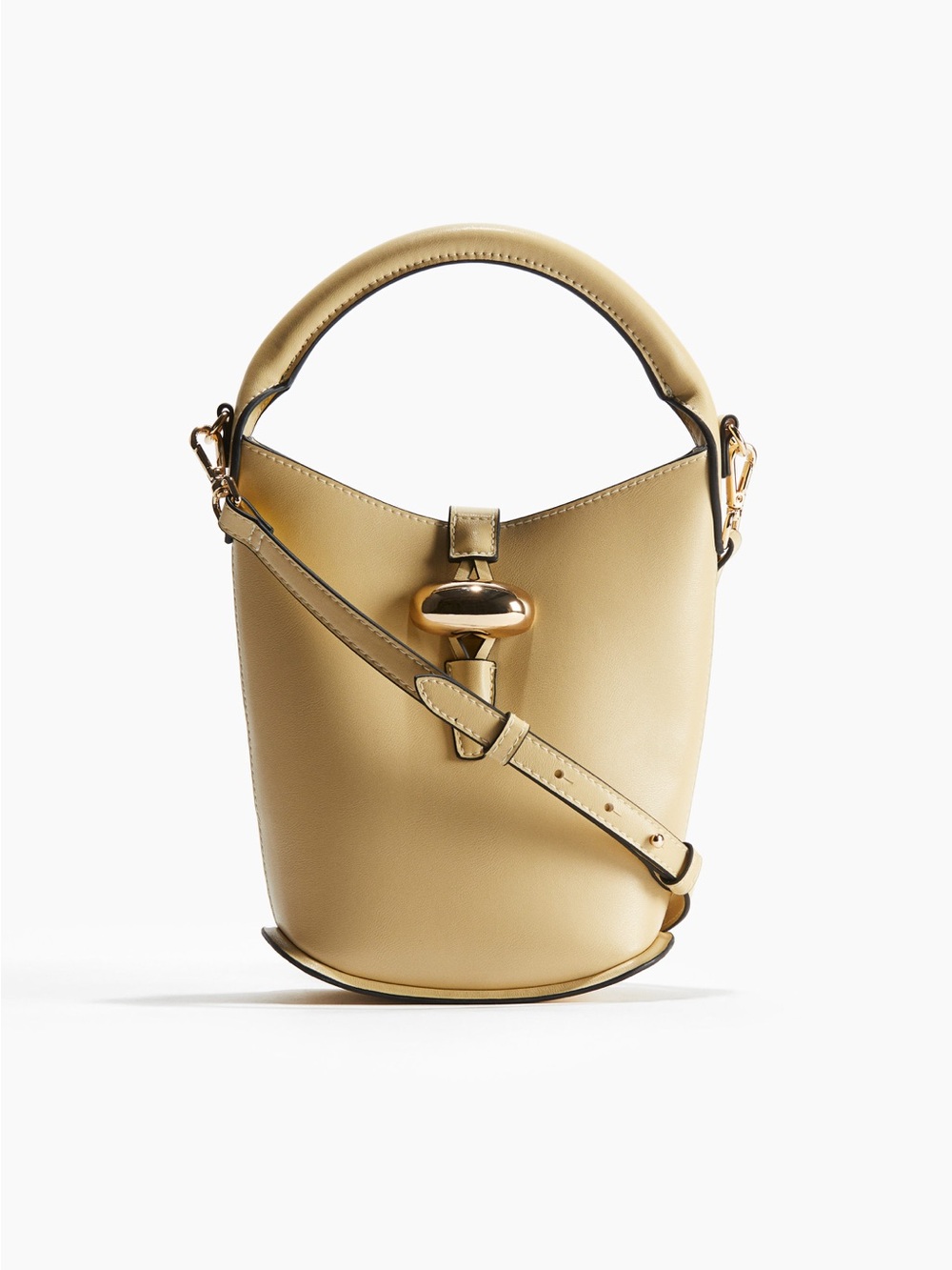H&M Pale Yellow Bucket Crossbody with Gold Hardware. New never use!
